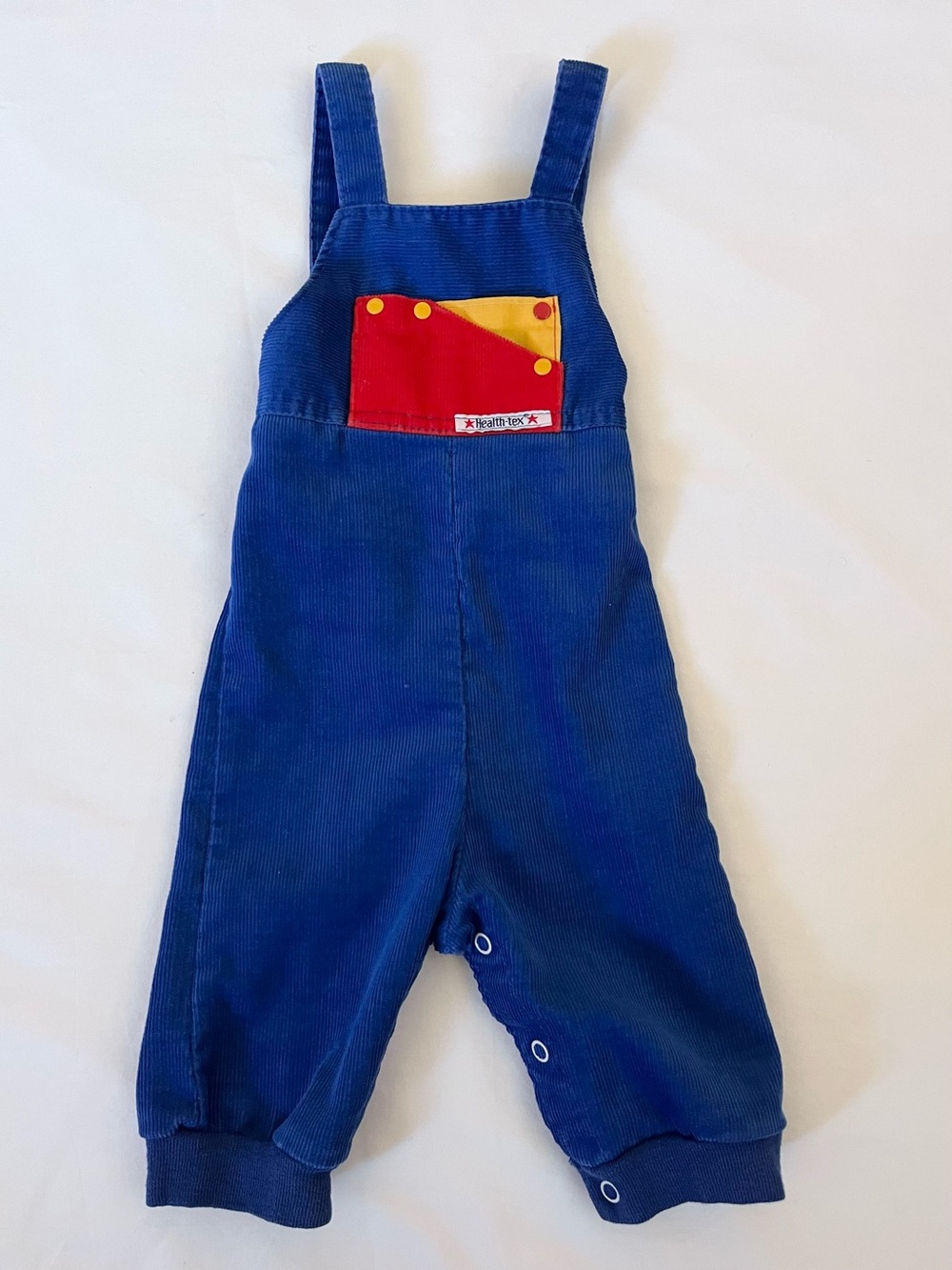 Vintage 80s Health-tex Baby Corduroy Overalls Colorblock 6M